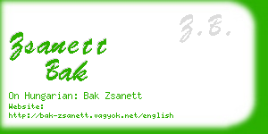 zsanett bak business card